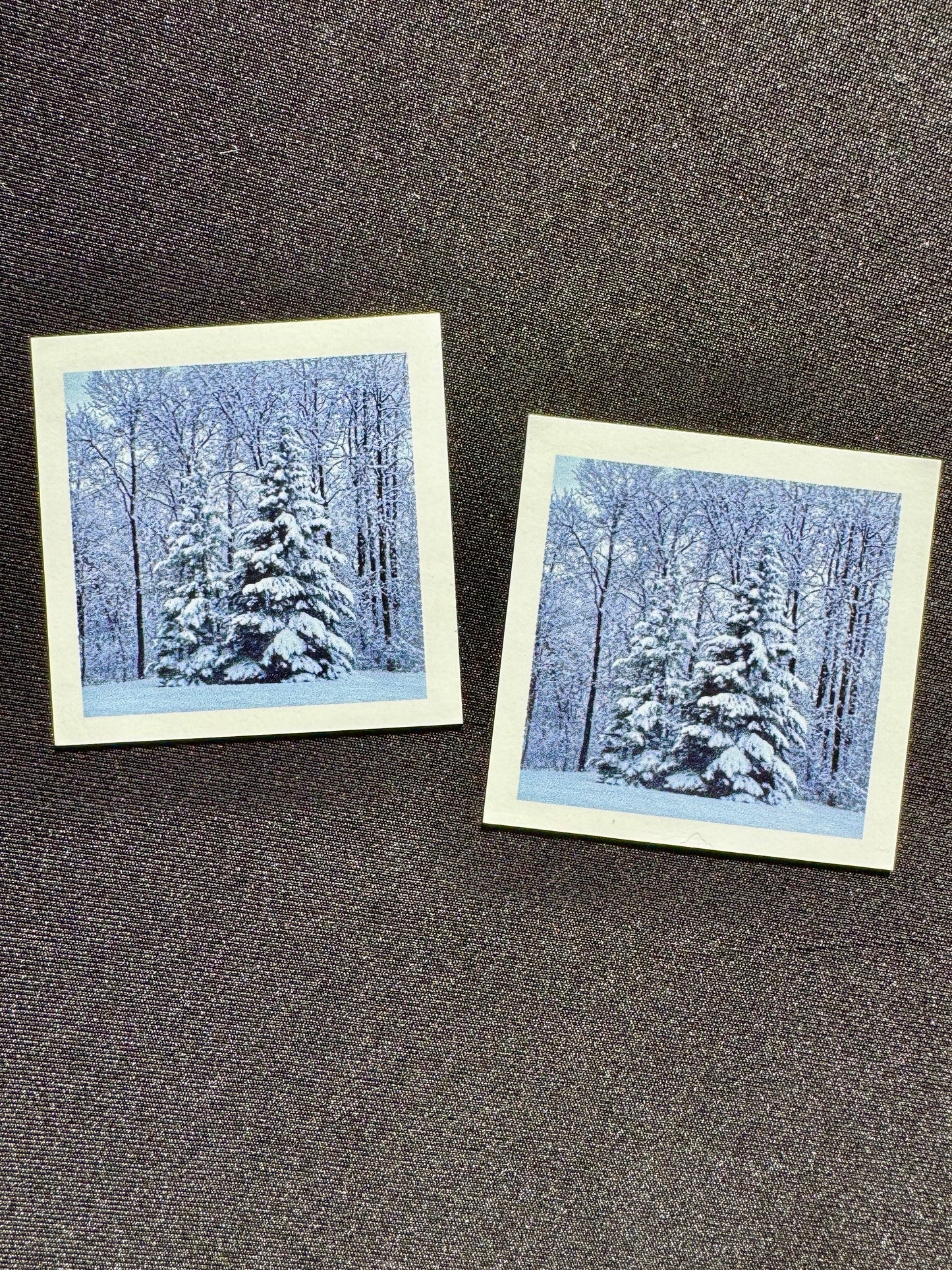 Snow Covered Trees - Magnet - Vintage Feel