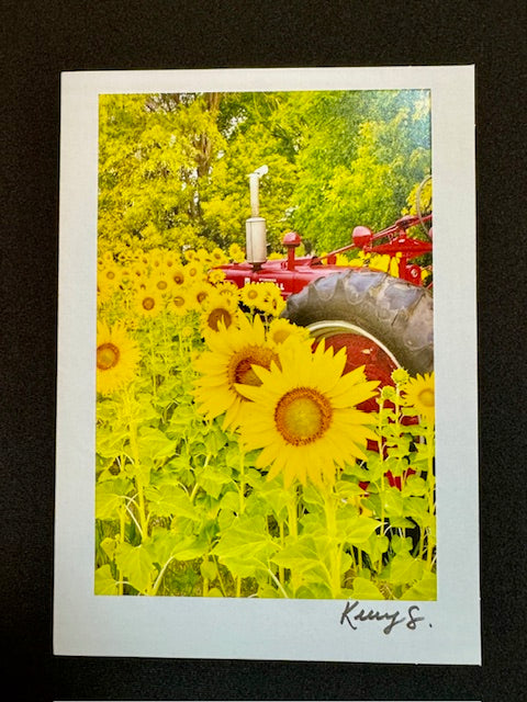 Sunflowers & Farmall Take 2 - Greeting Card