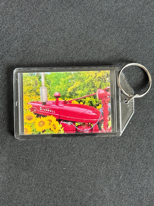 Sunflowers & Farmall - Photo Keychain